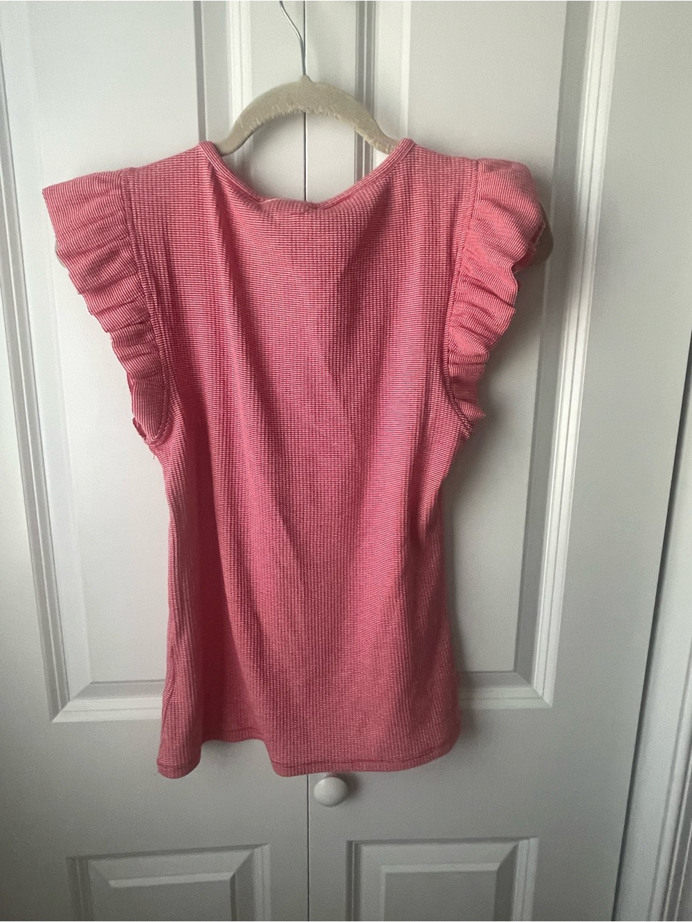 Truth Pink Ruffle Sleeve Ribbed Knit Top - Picture 7 of 8